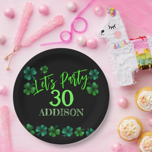 Assiettes En Carton Saint Patrick Day Anniversaire Faisons shamrock (Fête)