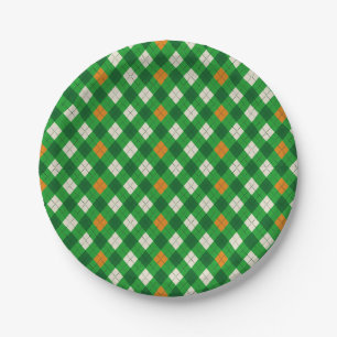 Assiettes En Carton Saint-Patrick irlandais couleur argyles