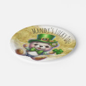 Assiettes En Carton Saint Patrick’s Day Cute Bear Green Gold (Angle)