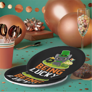 Assiettes En Carton Saint Patrick's Day Être chanceux