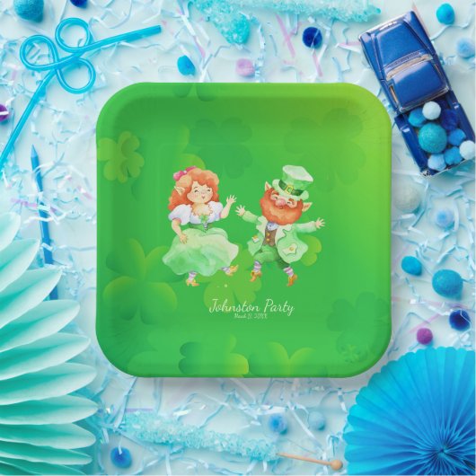 Assiettes En Carton Saint Patrick's Day Irlandais Elfes Dancing Jig (Fête)