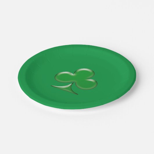 Assiettes En Carton Saint Patrick's Day Irlandais Green Clover Shamroc (Angle)