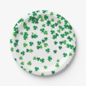 Assiettes En Carton Saint Patrick's Day Irlandais Shamrocks verts Clov (Devant)