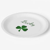 Assiettes En Carton Saint Patrick's Day Lucky Green Shamrock (Angle)