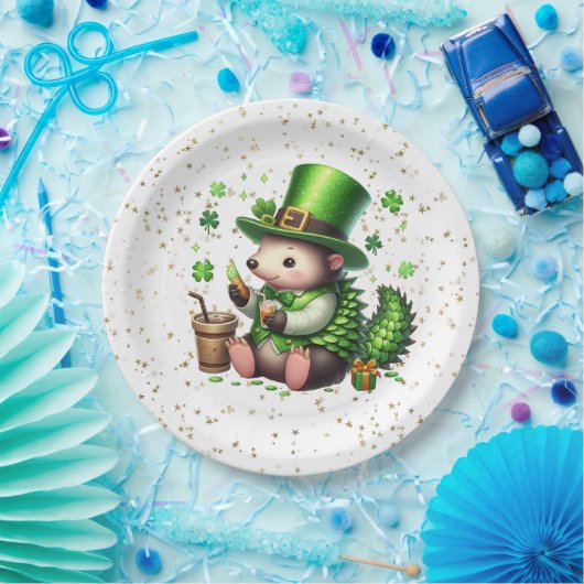 Assiettes En Carton Saint Patrick's Day Lucky Hedgehog (Fête)