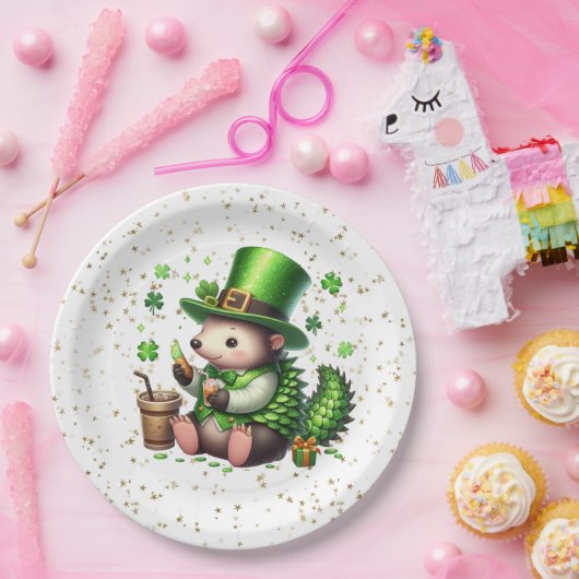 Assiettes En Carton Saint Patrick's Day Lucky Hedgehog (Fête)
