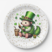 Assiettes En Carton Saint Patrick's Day Lucky Hedgehog (Devant)