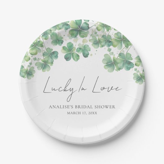 Assiettes En Carton Saint Patrick's Day Lucky In Love Fête des mariées (Devant)