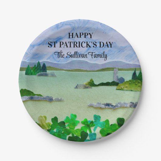 Assiettes En Carton Saint Patrick's Day Lucky Shamrock personnalisé (Devant)