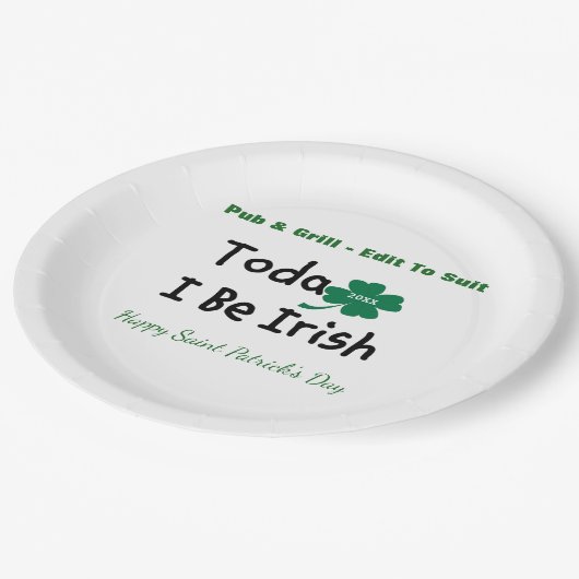 Assiettes En Carton Saint Patrick's Day Personnalisé (Angle)