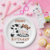 Assiettes En Carton Saint Vache Garçon 1er fête d'anniversaire (Fête)