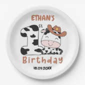 Assiettes En Carton Saint Vache Garçon 1er fête d'anniversaire (Devant)