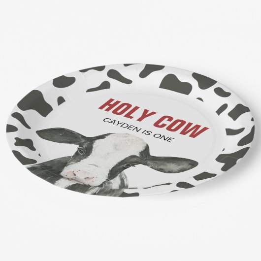 Assiettes En Carton Saint vache Je suis une vache Imprimer l'anniversa (Angle)