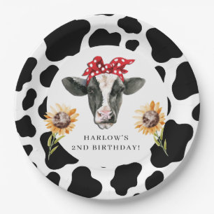 Assiettes En Carton Saint-Vache Pays ferme tournesol Anniversaire