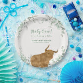 Assiettes En Carton Saint-Vache Rustique Boho Baby shower de verdure (Fête)