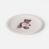 Assiettes En Carton Saint-Valentin Aquarelle Moderne Ourson Rustique (Angle)