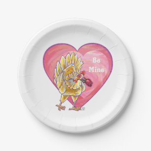 Assiettes En Carton Saint-Valentin au poulet
