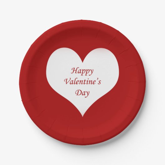 Assiettes En Carton Saint Valentin Coeur (Devant)