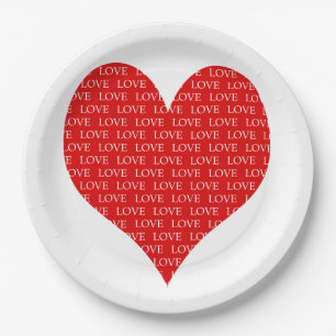Assiettes En Carton Saint Valentin Coeur