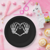 Assiettes En Carton Saint Valentin Coeur gothique Avec Squelette Mains (Fête)