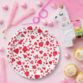 Assiettes En Carton Saint Valentin Coeurs de Confetti Rouge (Fête)