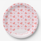 Assiettes En Carton Saint-Valentin Coeurs rose Peach Anniversaire (Devant)