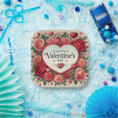 Assiettes En Carton Saint Valentin Design avec Roses et Coeurs (Fête)