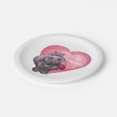 Assiettes En Carton Saint-Valentin Hippopotame (Angle)