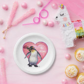 Assiettes En Carton Saint-Valentin Penguin (Fête)
