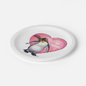 Assiettes En Carton Saint-Valentin Penguin (Angle)