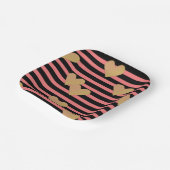 Assiettes En Carton Saint Valentin rose et noir (Angulaire)