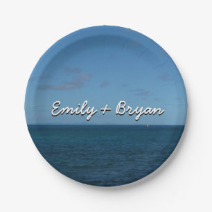 Assiettes En Carton Sainte-Lucie Horizon Océan Bleu