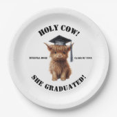 Assiettes En Carton Sainte vache ! Fête de fin d'études (Devant)
