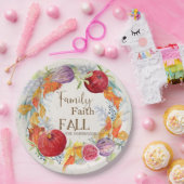 Assiettes En Carton Saison Automne Famille Foi Automne Harvest Art Feu (Fête)