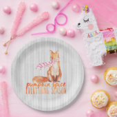 Assiettes En Carton Saison citrouille épice assis Fox (Fête)