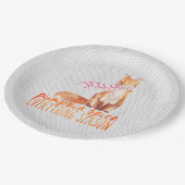 Assiettes En Carton Saison citrouille épice assis Fox (Angle)