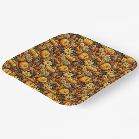 Assiettes En Carton Saison d'action de grâces et d'automne (Angulaire)