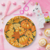 Assiettes En Carton Saison d'automne Halloween Citrouille Motif (Fête)