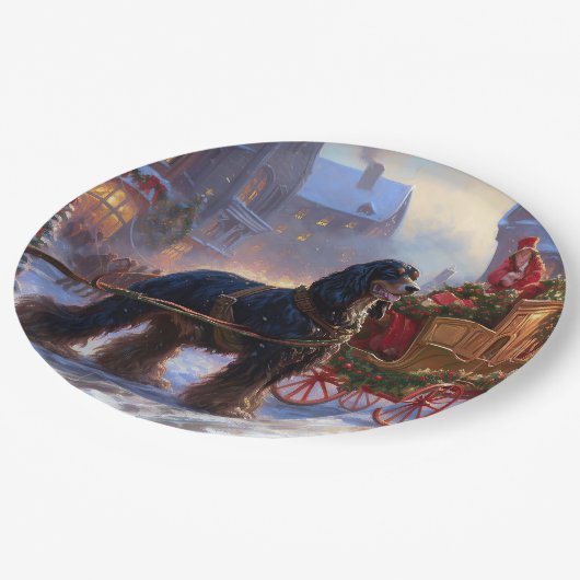 Assiettes En Carton Saison de Noël Cocker Spaniel (Angle)