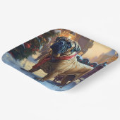 Assiettes En Carton Saison de Noël de Bullmastiff (Angulaire)