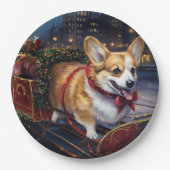 Assiettes En Carton Saison de Noël de Corgi (Devant)