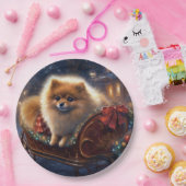 Assiettes En Carton Saison de Noël Poméranienne brossé (Fête)