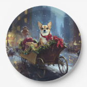 Assiettes En Carton saison des fêtes de Noël de chihuahua (Devant)
