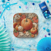 Assiettes En Carton Saison Festin Automne Citrouilles Thanksgiving (Fête)