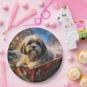 Assiettes En Carton Saison Festive de Noël de Lhasa Apso (Fête)