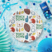 Assiettes En Carton Saison XO Football Toucher Premier Tailgate Down (Fête)