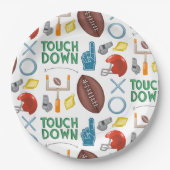 Assiettes En Carton Saison XO Football Toucher Premier Tailgate Down (Devant)