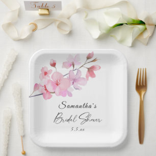 Assiettes En Carton Sakura - Mariage douche nuptiale