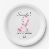 Assiettes En Carton Sakura Pink Breast Cancer Fundraising QR Code (Devant)