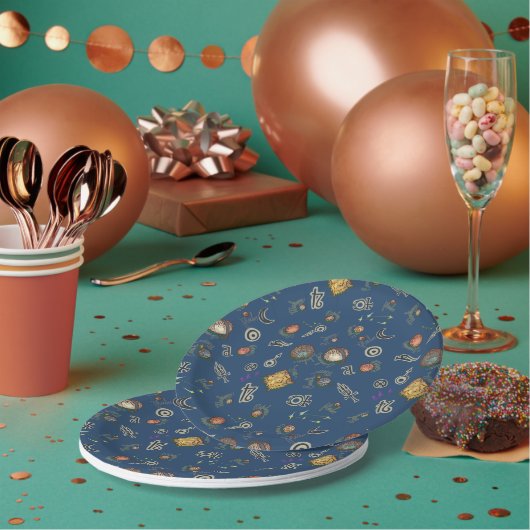 Assiettes En Carton Salade spatiale (Multi)